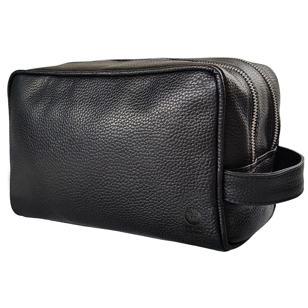 Full Grain Leather Travel Toiletry Bag - Dopp Kit Travel Organizer (medium,🐭